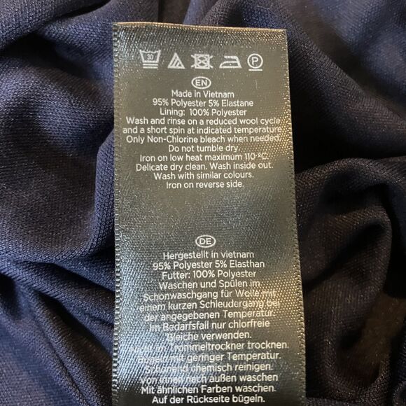 Hobbs London Womens Midi Dress Size 6 Knot Waist Coastal Navy Blue Classic - Picture 8 of 13